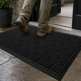 Mibao Heavy Duty Outdoor Doormat front view in Onyx Black