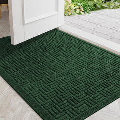 Mibao heavy duty welcome mat front view, green