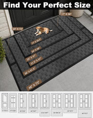 Mibao Heavy Duty Welcome Mat showing deep grooves for dirt trapping