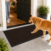 Mibao Meshy Mat Door Mat front view, brown, 36" x 17"