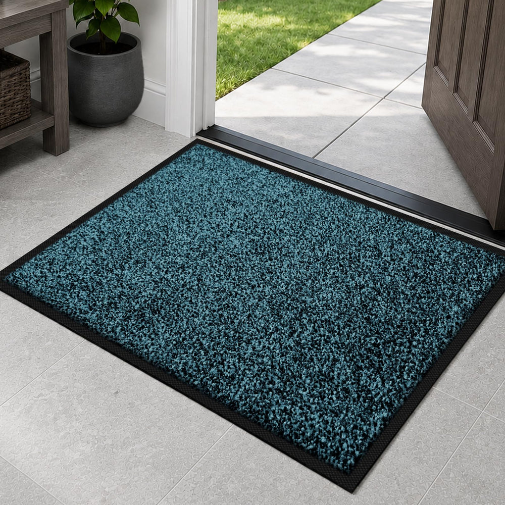 Mibao Super Absorbent Door Mat blue front view