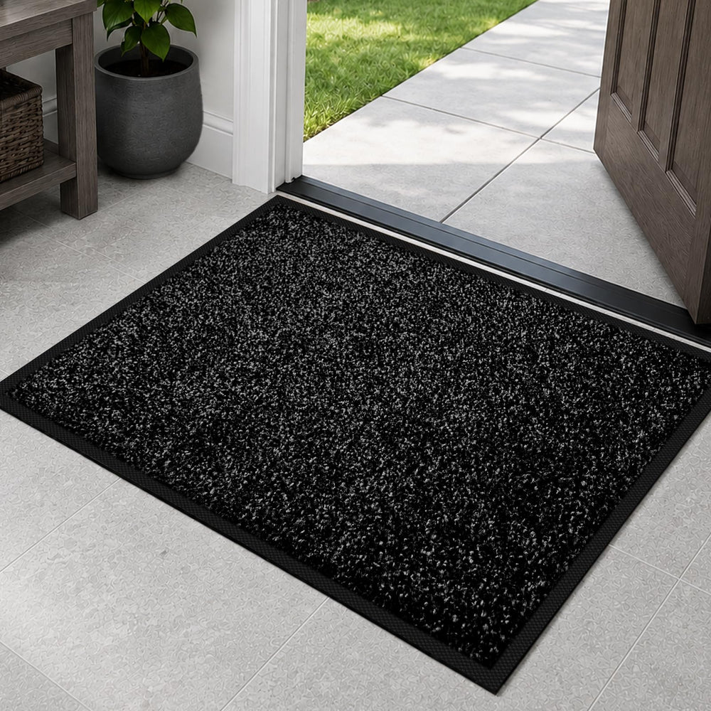Mibao Super Absorbent Door Mat front view in Anthracite Black