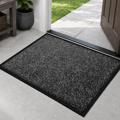 Mibao Super Absorbent Door Mat front view in grey, showing texture