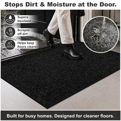 Mibao Super Absorbent Door Mat side view, showcasing low-profile design