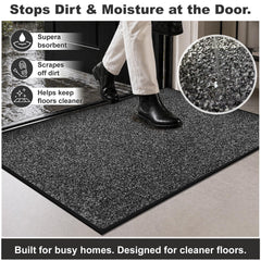 Mibao Super Absorbent Door Mat side view showcasing low-profile design