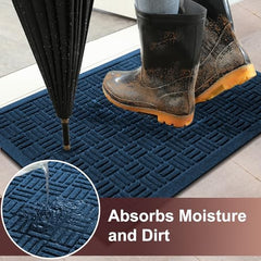 Mibao Welcome Mat showing textured surface for dirt trapping