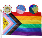 MIDLE New Progress Pride Flag 3x5 ft front view
