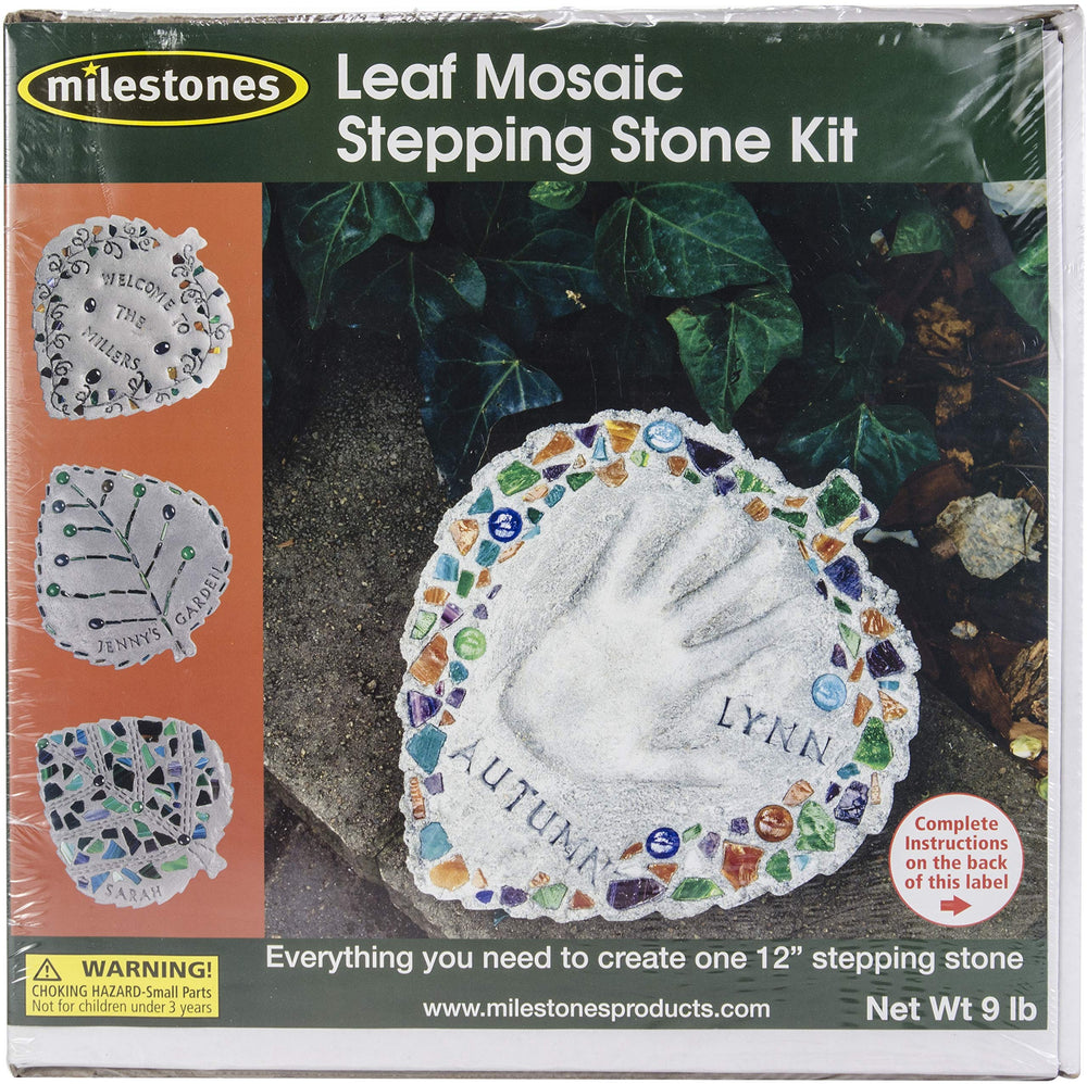 Midwest Products Mosaic Stepping Stone Kit, Leaf 12 inch box front view