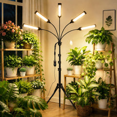 MIEEMCLUX LED Grow Light with 5 heads and black finish