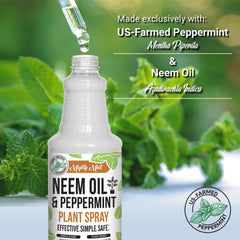 Mighty Mint Neem Oil & Peppermint Plant Nutrient Spray in outdoor garden setting