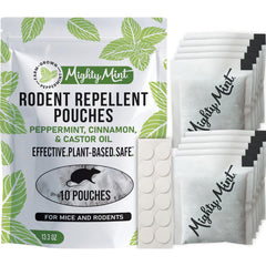Mighty Mint Rodent Repellent Pouches front view, 10 count