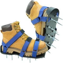 MILLUXXi Lawn Aerator Shoes front view with blue straps