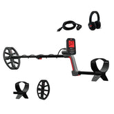 MINELAB Vanquish 460 metal detector front view with V10X coil