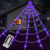 Minewish Giant Spider Web with Purple LED Lights, Outdoor Decoration