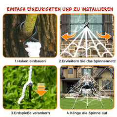Mini spiders included in the BOSONER Halloween spider web set