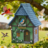 MINWOLF Green Resin Birdhouse front view with retro design