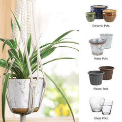 MIPON macrame plant hanger 46-inch length hanging indoors
