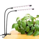 Miracle-Gro 2-Head Grow Light front view with flexible goosenecks