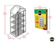 Miracle-Gro 4-Tier Greenhouse side view with shelves
