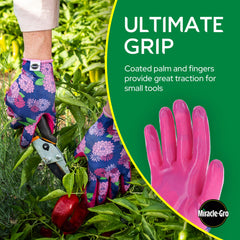 Miracle-Gro Nitrile Gardening Gloves close-up of palm grip