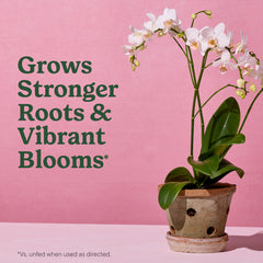 Miracle-Gro Orchid Potting Mix in a pot with orchids