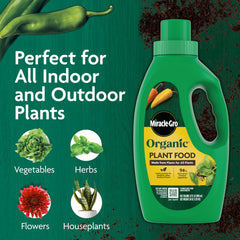 Miracle-Gro Organic Plant Food 32 fl. oz. back view