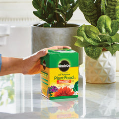Miracle-Gro plant food application instructions on packaging