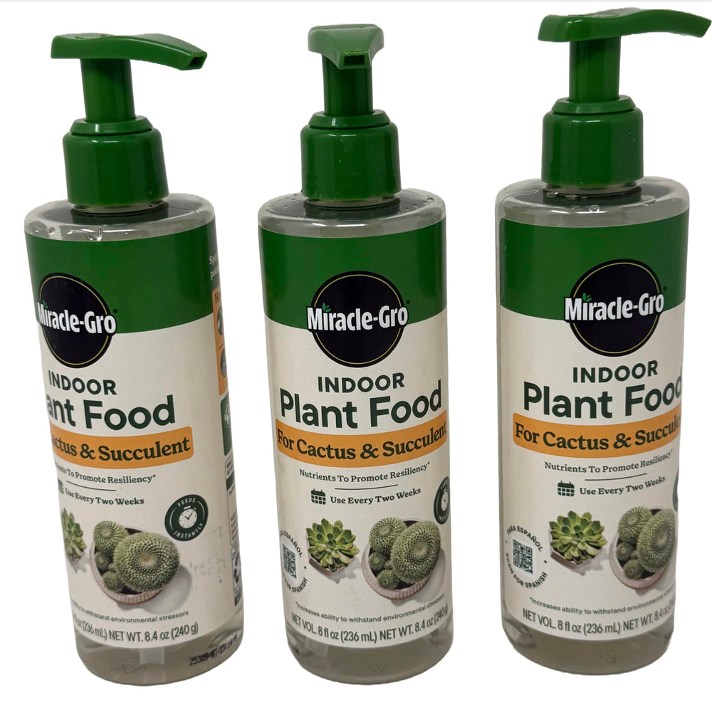 Miracle-Gro Succulent Plant Food 3 pack, 8 oz bottles front view