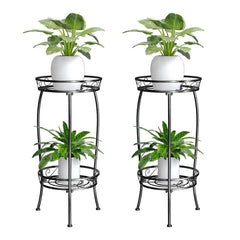 MissYolo 2 pack plant stand, 27 inch tall black metal design