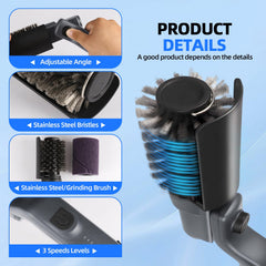 Mistcado Electric Grill Brush in use on a BBQ grill