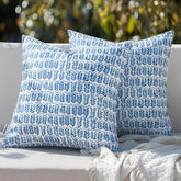 MIULEE Outdoor Lumbar Pillow set of 2 in royal blue front view