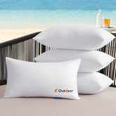 MIULEE outdoor waterproof pillow insert set of 4 in white