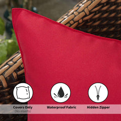 MIULEE Red Pillow Cover with Hidden Zipper Detail