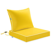 MIULEE Yellow Outdoor Seat Cushion front view with zipper detail