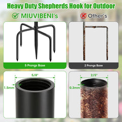 MIUVIBENI 95 Inch Double Shepherds Hook assembled in garden