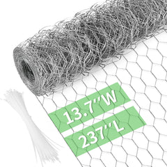Miuwauer Chicken Wire roll 13.7" x 237" with zip ties