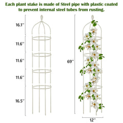 Miuwauer Garden Obelisk Trellis 6 Ft side view