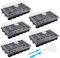 MIXC 5-Pack Seed Starter Tray with transparent trays and humidity domes