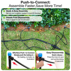MIXC drip irrigation emitter installed on tubing