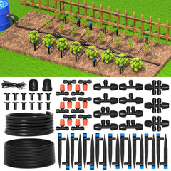 MIXC Drip Irrigation Kit components including main tubing and emitters