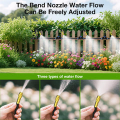 MIXC drip irrigation system setup in a garden