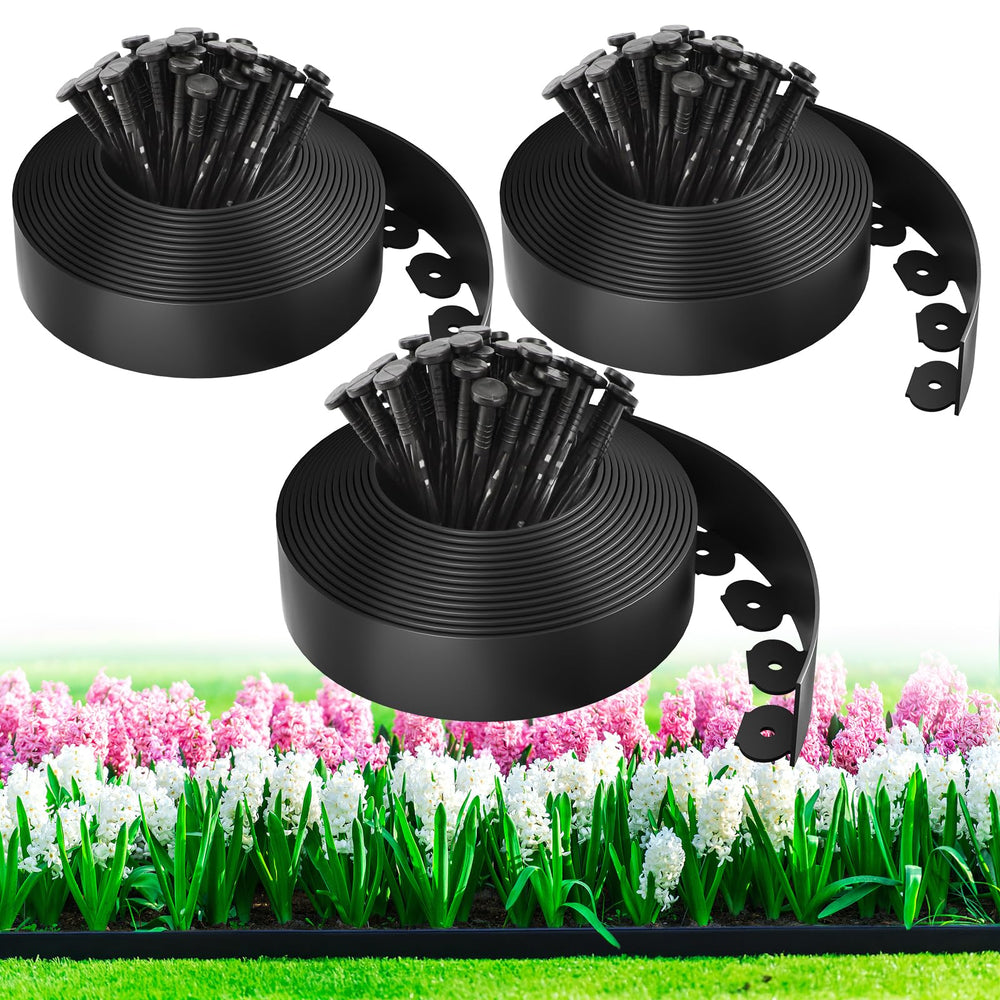 MIXC Landscape Edging Kit black rolls and spikes