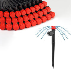 MIXC Quick-Connect Drip Irrigation Emitter red model with 5.2-inch stake