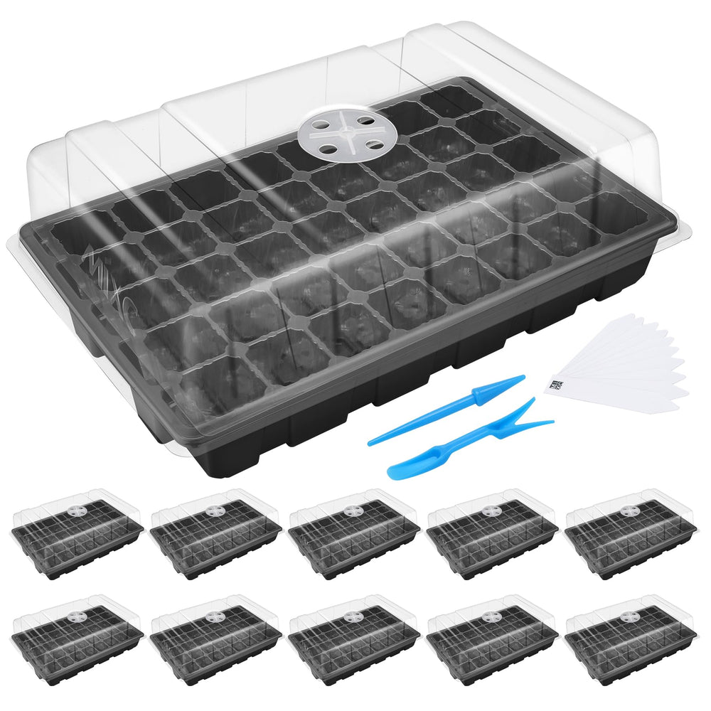 MIXC Seed Starter Tray 10-Pack with transparent cell trays