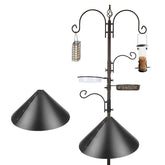 MIXXIDEA Bird Feeder Pole Kit front view with squirrel baffle