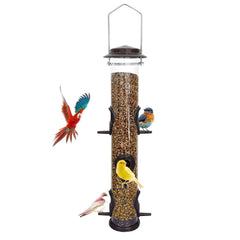 MIXXIDEA bird feeder with six feeding ports, coffee colour