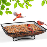 MIXXIDEA Ground Bird Feeder Tray 11x11 inches front view