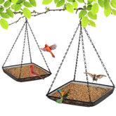MIXXIDEA Hanging Bird Feeder Tray front view - 11x11 inches