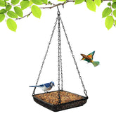 MIXXIDEA Hanging Bird Feeder Tray front view with mesh surface