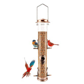MIXXIDEA Metal Tube Bird Feeder antique copper front view